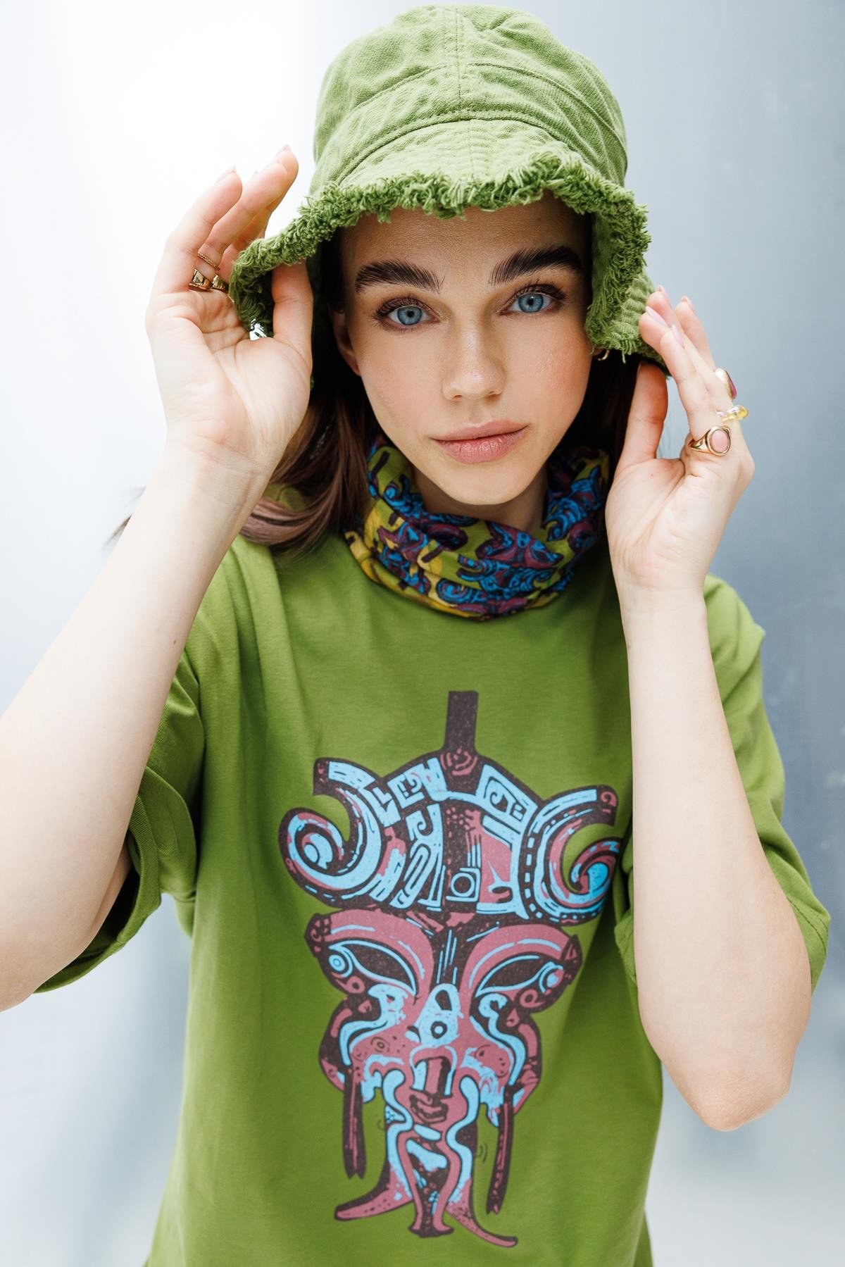 Viking Klan Oversize Tshirt - Haki