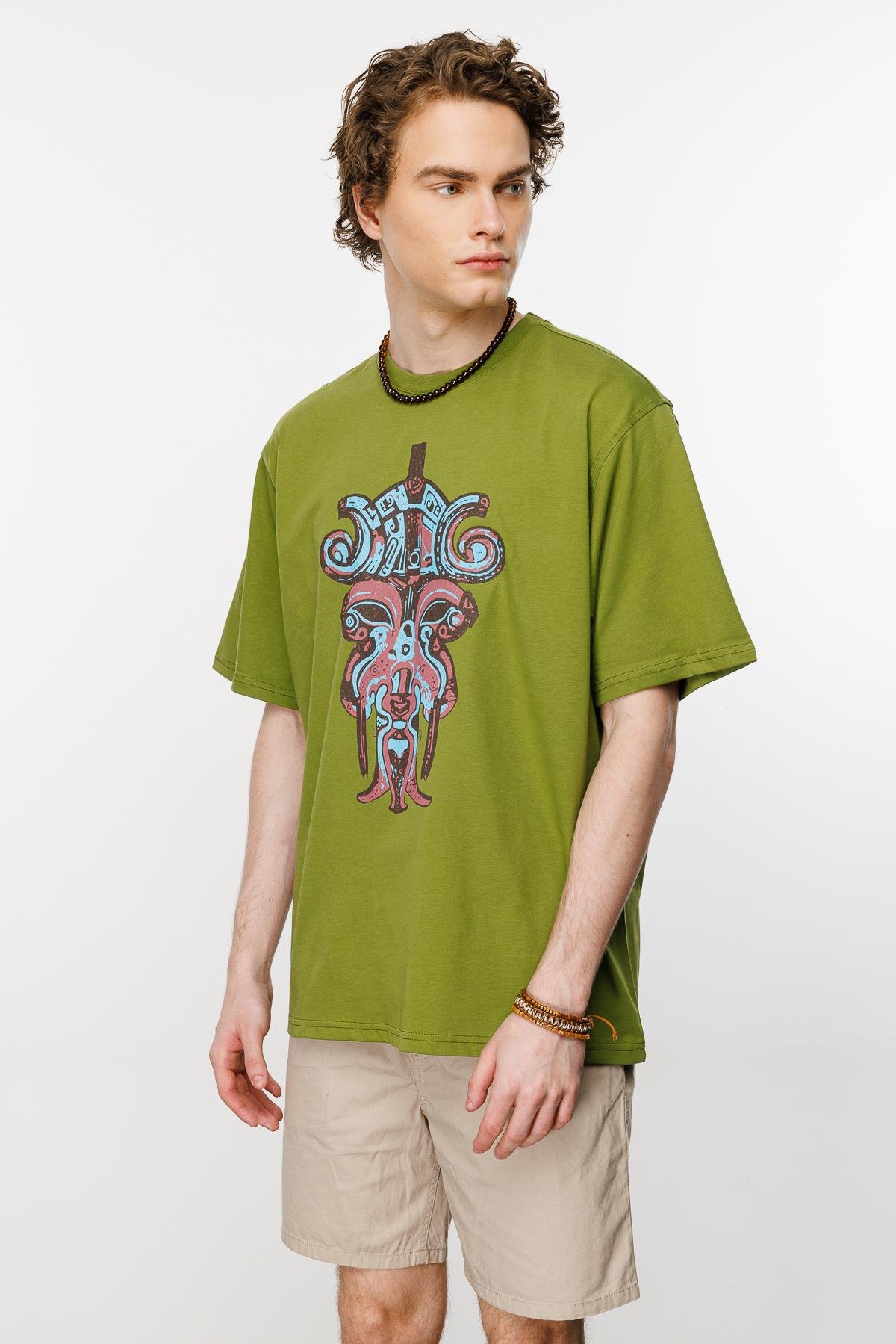 Viking Klan Oversize Tshirt - Haki