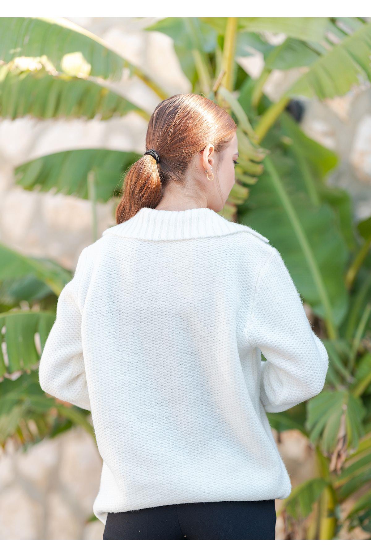 Gömlek Yaka Oversize Basic Kazak