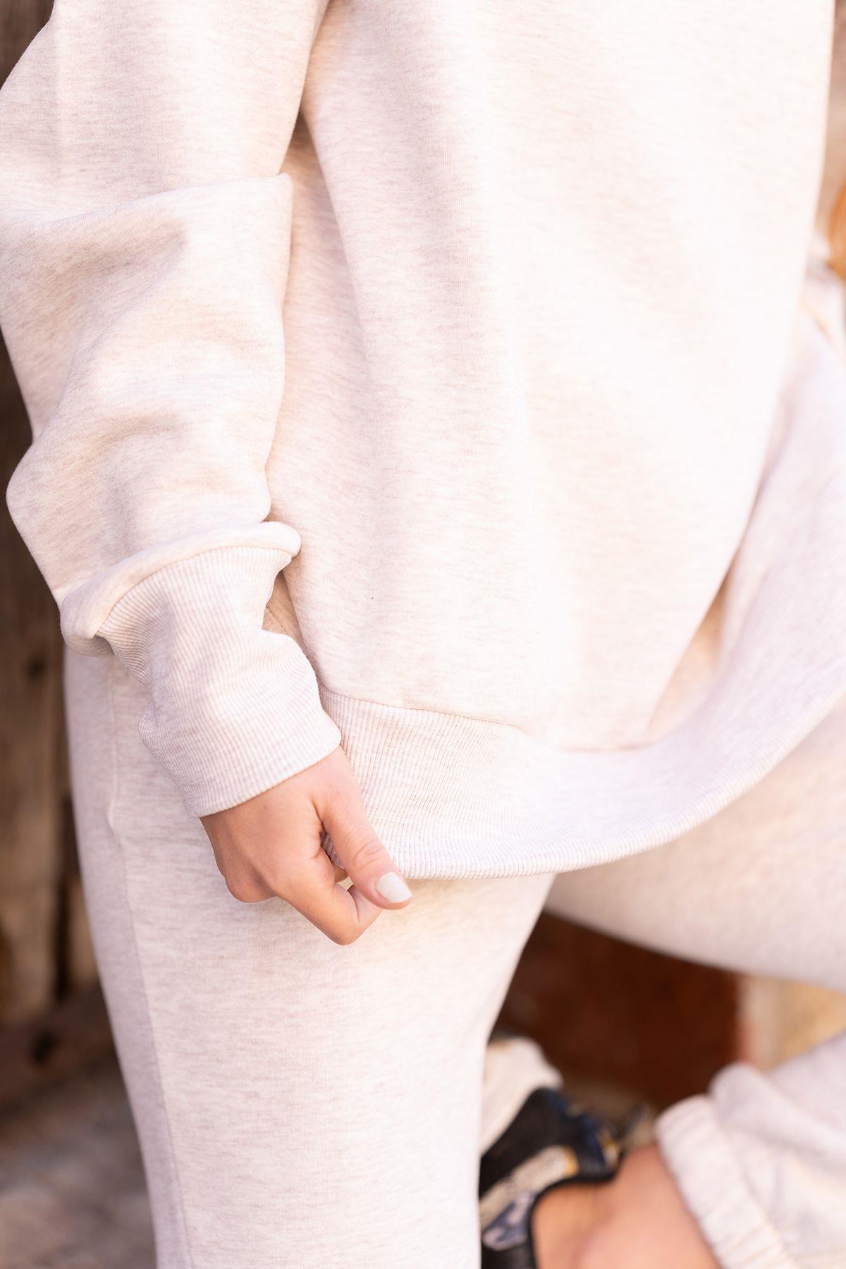 Kadın Oversize 3 İplik Şardonlu Eşofman Takım