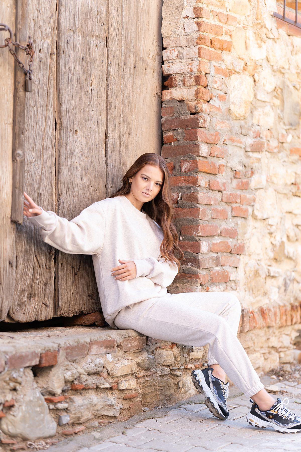 Kadın Oversize 3 İplik Şardonlu Eşofman Takım