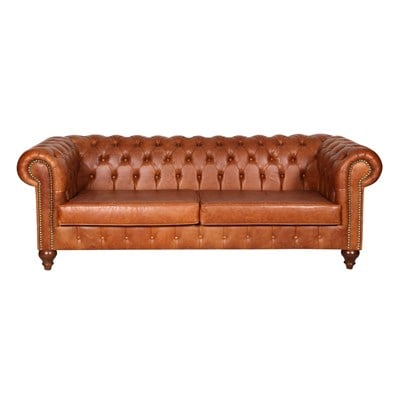3A HAKİKİ DERİ NAPPA CHESTERFİELD