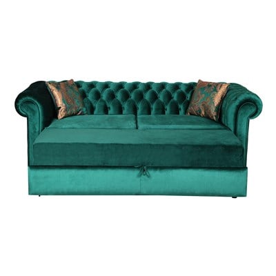 3A ZÜMRÜT YEŞİLİ YATAKLI CHESTERFİELD