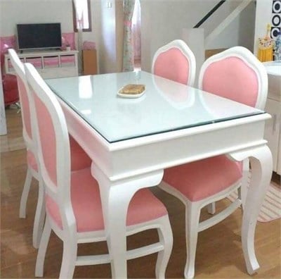 3A Mobilya Lükens Karizma Masa + 4 Oymalı Sandalye