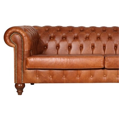3A HAKİKİ DERİ NAPPA CHESTERFİELD