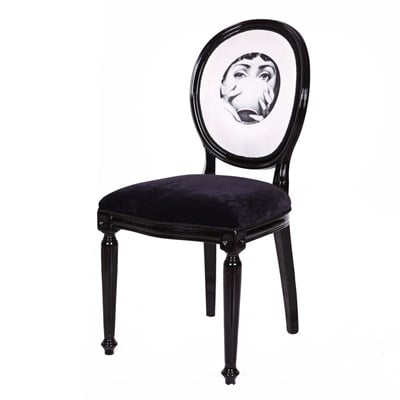 3A Mobilya Fornasetti Siyah Sandalye