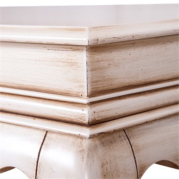 3A Mobilya Eskitme Krem Lake Lükens Masa - Beyaz