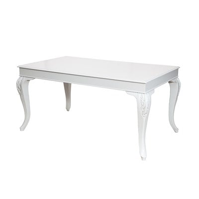 3A Mobilya Lukens Ayak Oymalı Masa Beyaz