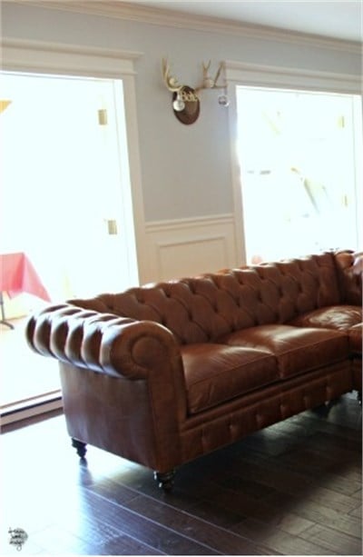 3A Mobilya Gerçek Deri Laguna Taba L Kanepe