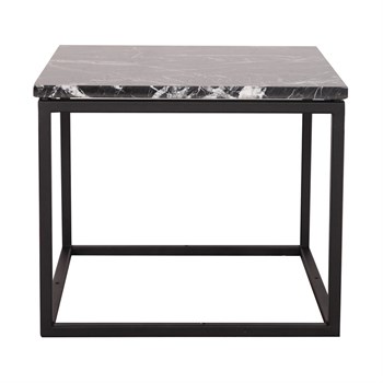 3A Mobilya Siyah Mermer Kare Sehpa 2 li - Siyah Beyaz