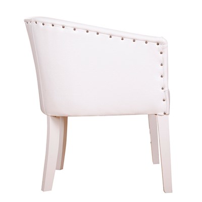 3A Mobilya Beyaz Oval Berjer