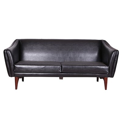 3A Mobilya Black Leather Kanepe