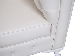 3A Mobilya White Leather Chesterfield - Beyaz