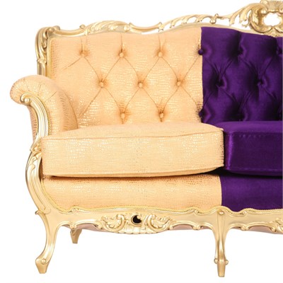 3A Mobilya Gold And Purple Oymalı Kanepe - Mor Sarı