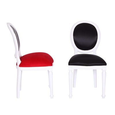 3A Mobilya Black And Red 2'Li Sandalye