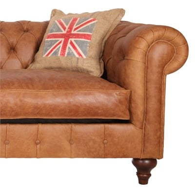 3A Mobilya Old English Real Leather Chesterfield