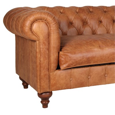 3A Mobilya Old English Real Leather Chesterfield