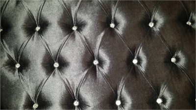 3A Mobilya Full Kapitone Yuvarlak Puf Swaroski Taş Düğmeli