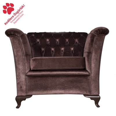 3A Mobilya Modern Tekli Chesterfield - Kahverengi