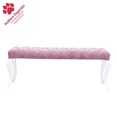 3A Mobilya Pembe Kapitone Taşlı Puf