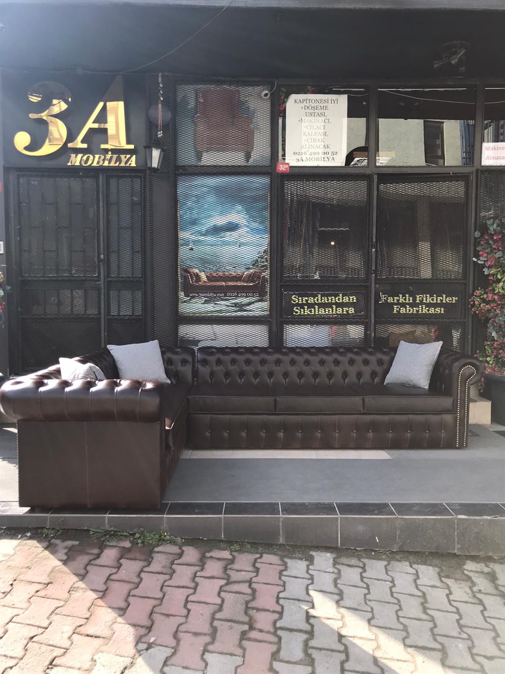 3 MOBİLYA  BİTTER BROWN CHESTER L KANEPE 