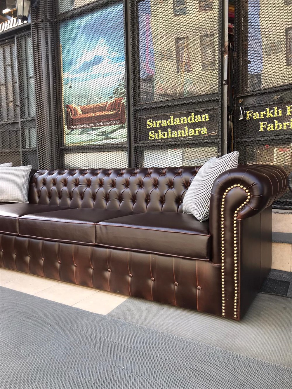 3 MOBİLYA  BİTTER BROWN CHESTER L KANEPE 