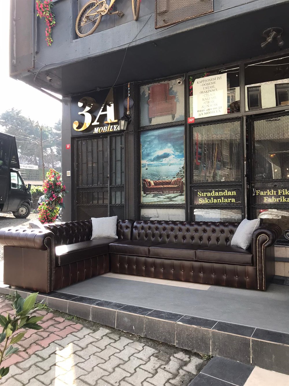 3 MOBİLYA  BİTTER BROWN CHESTER L KANEPE 