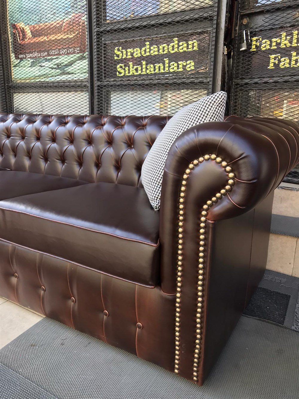 3 MOBİLYA  BİTTER BROWN CHESTER L KANEPE 