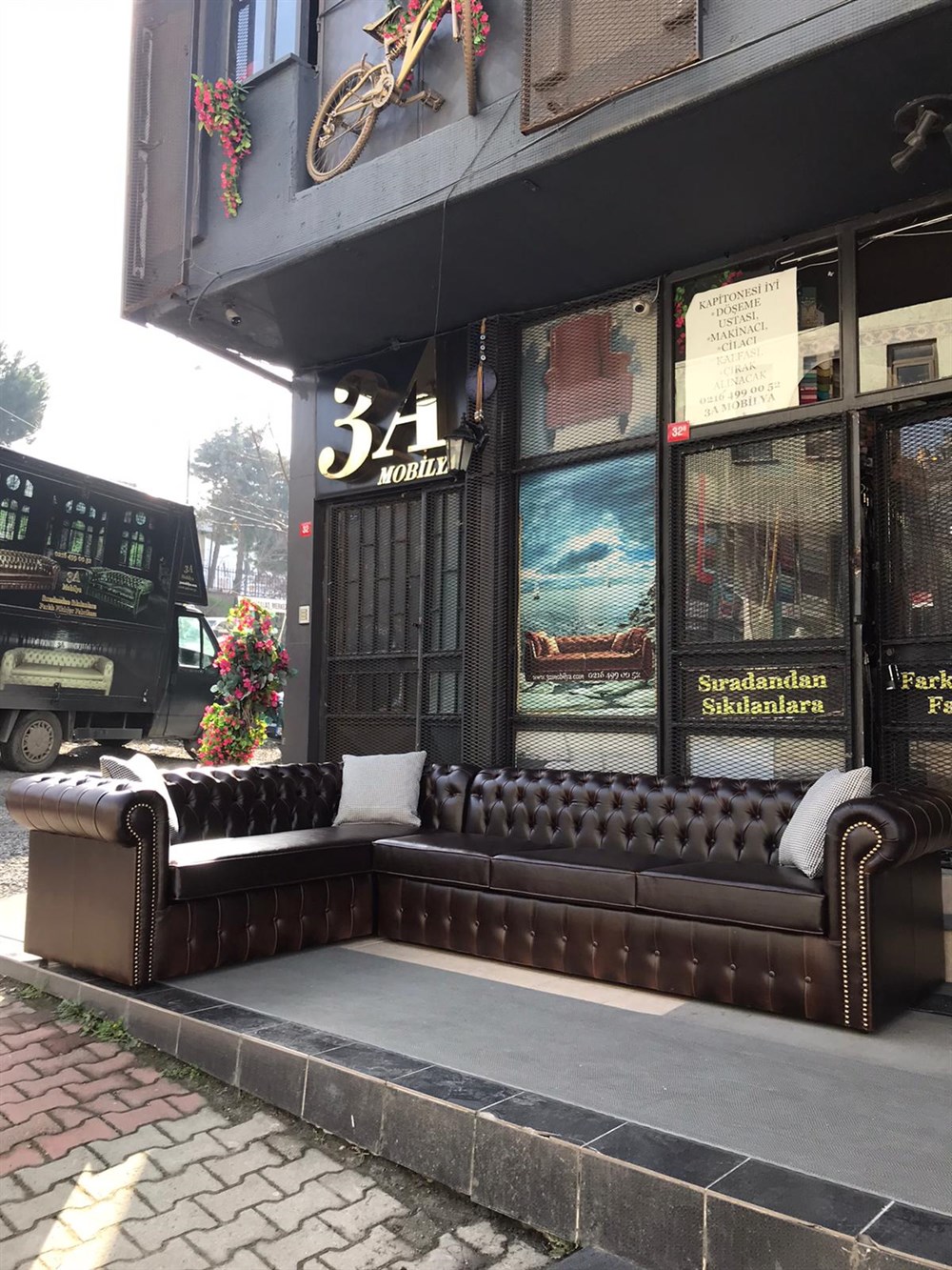 3 MOBİLYA  BİTTER BROWN CHESTER L KANEPE 