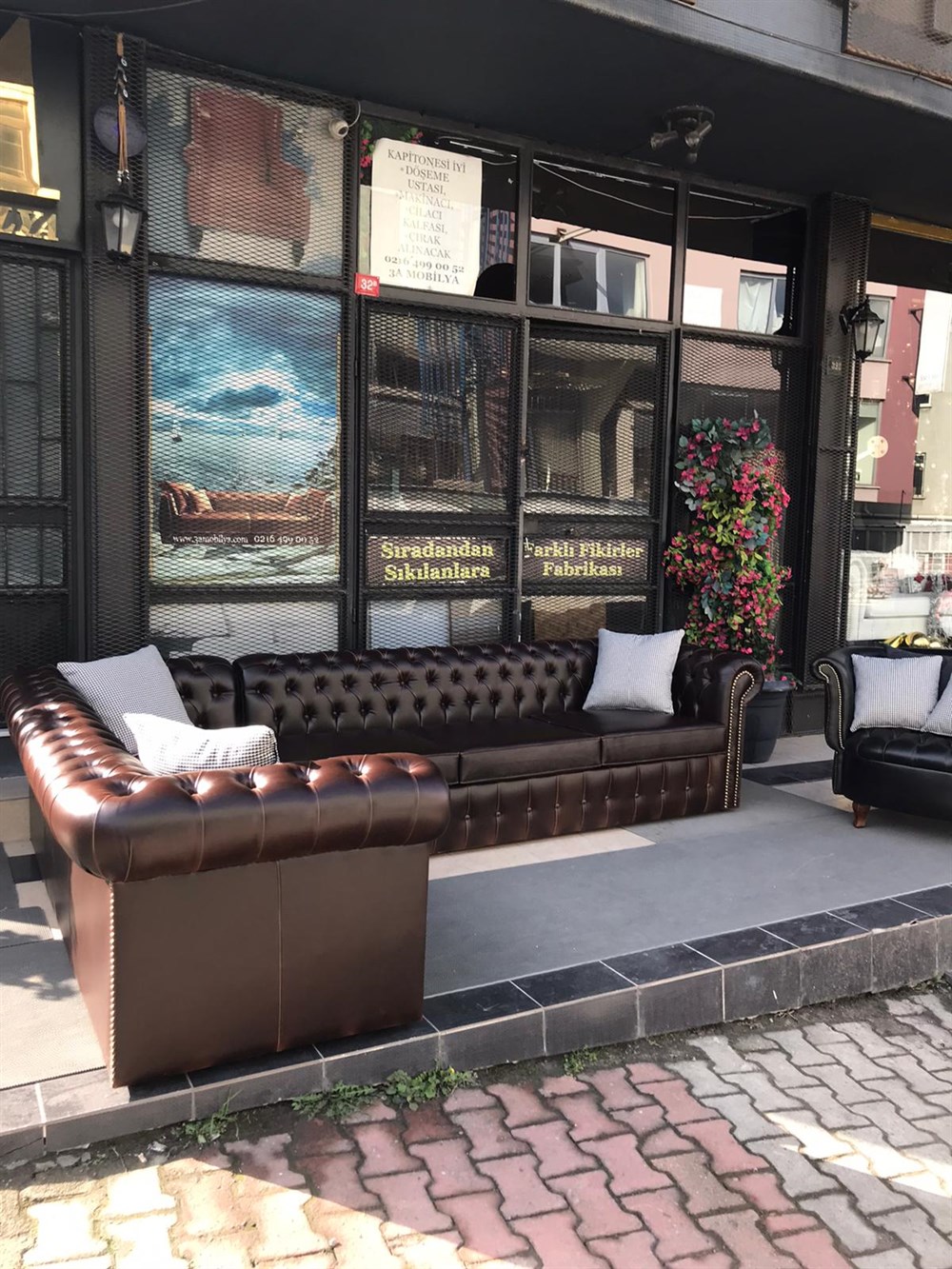 3 MOBİLYA  BİTTER BROWN CHESTER L KANEPE 