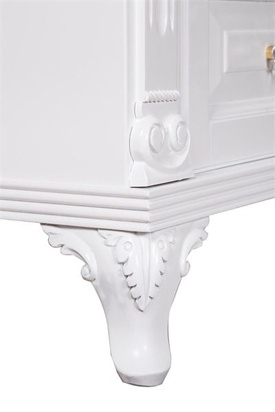 3A Mobilya Oymalı Ağır Komodin - Beyaz