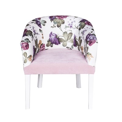 3A Mobilya Şımarık Oval Yeni Berjer - Pembe Desen