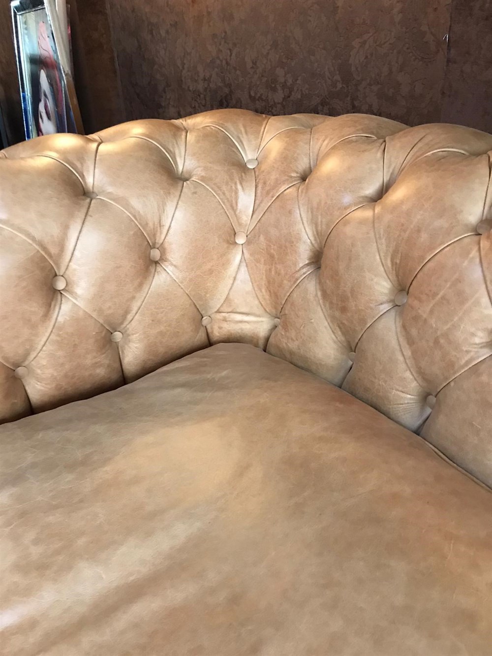 3A BRİSTOL TABA HAKİKİ DERİ CHESTERFİELD