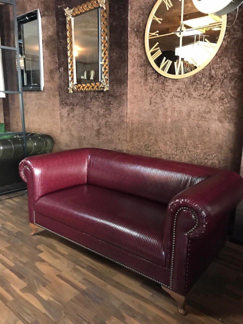 3A CROCODİLE CHESTERFİELD OFİS TAKIMI KOLTUK 2 BERJER 