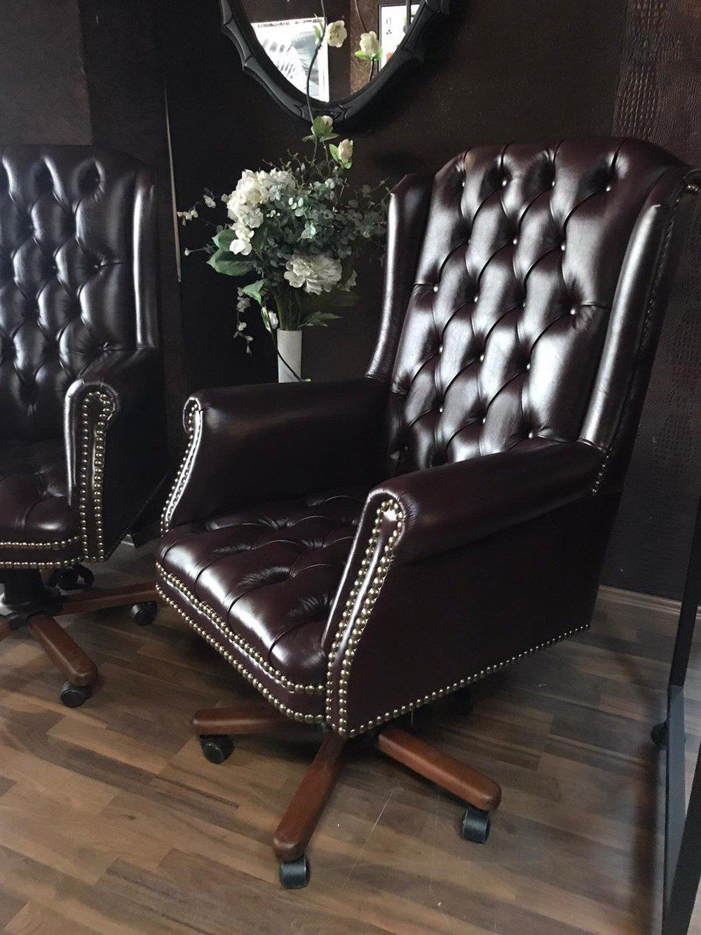 3A ELEGANCE HAKİKİ DERİ MAKAM KOLTUĞU