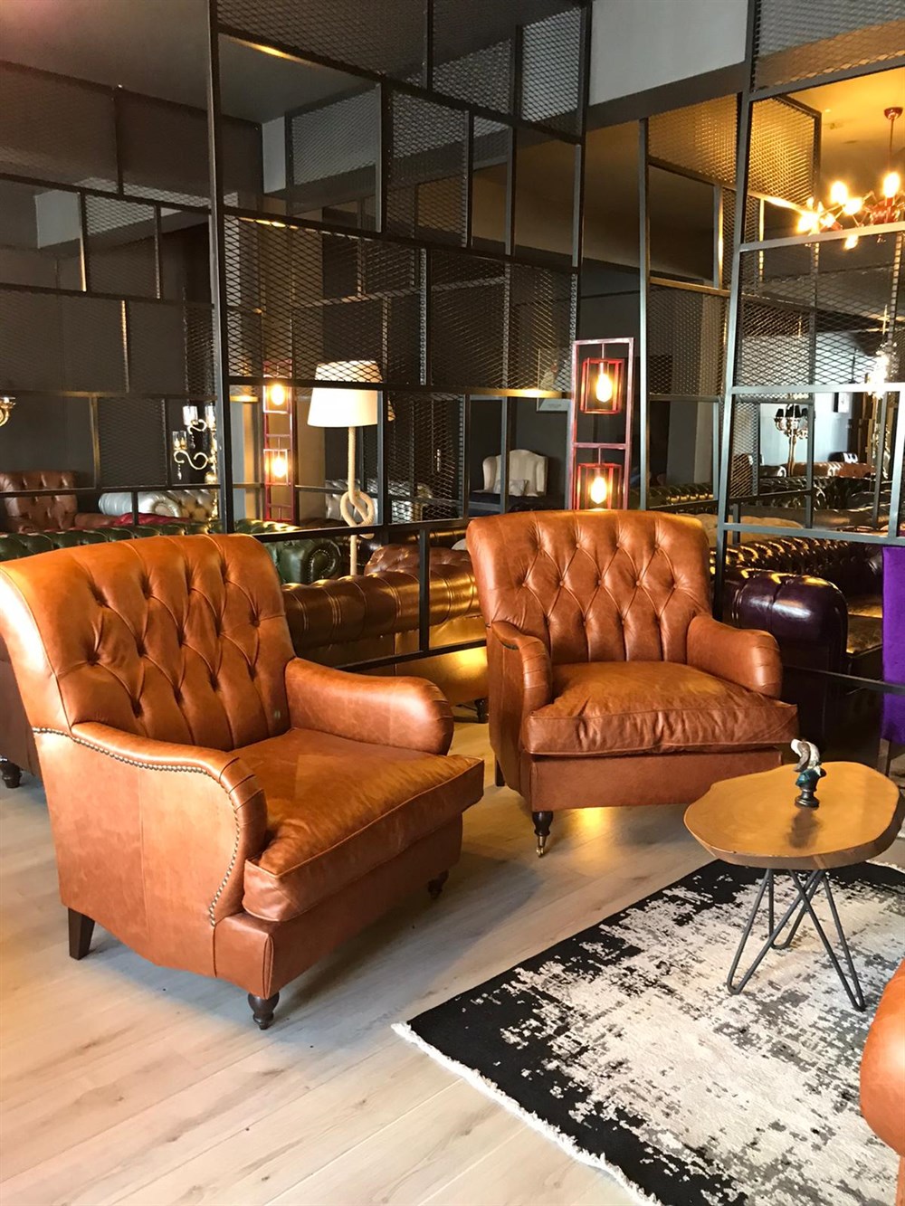 3A HAKİKİ DERİ BİG BOSS CHESTERFİELD TAKIMI