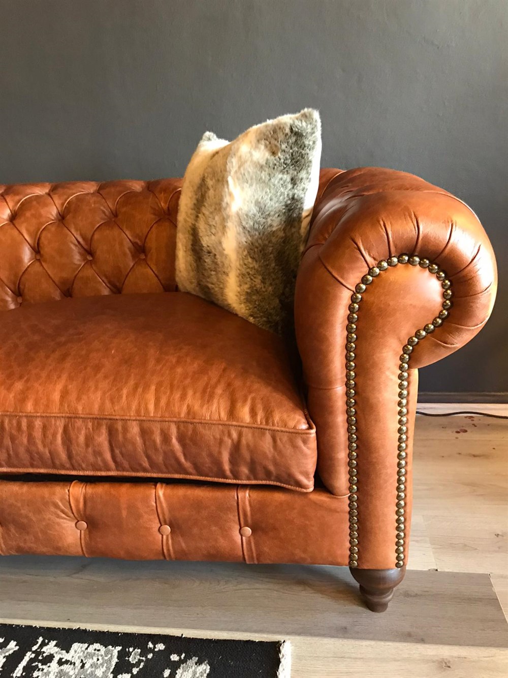 3A HAKİKİ DERİ BİG BOSS CHESTERFİELD TAKIMI