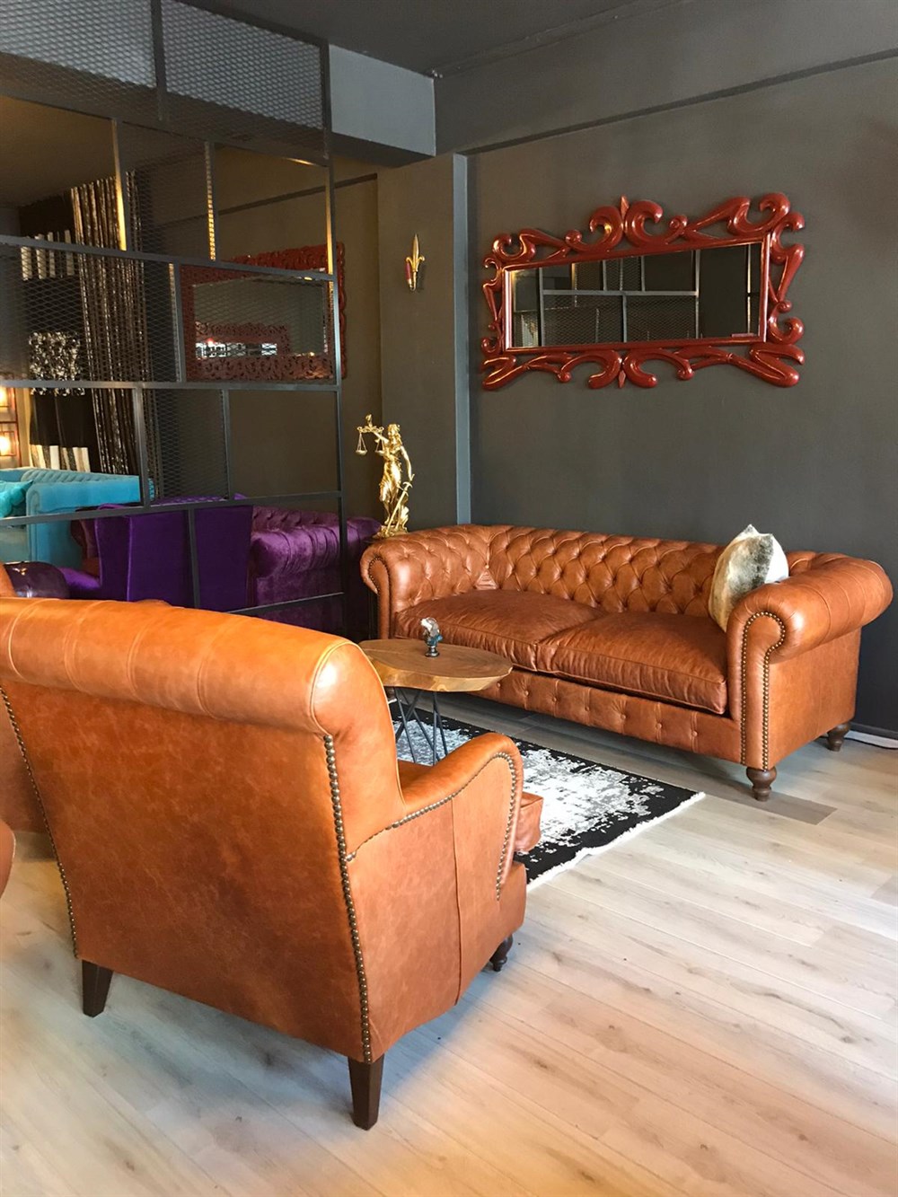 3A HAKİKİ DERİ BİG BOSS CHESTERFİELD TAKIMI