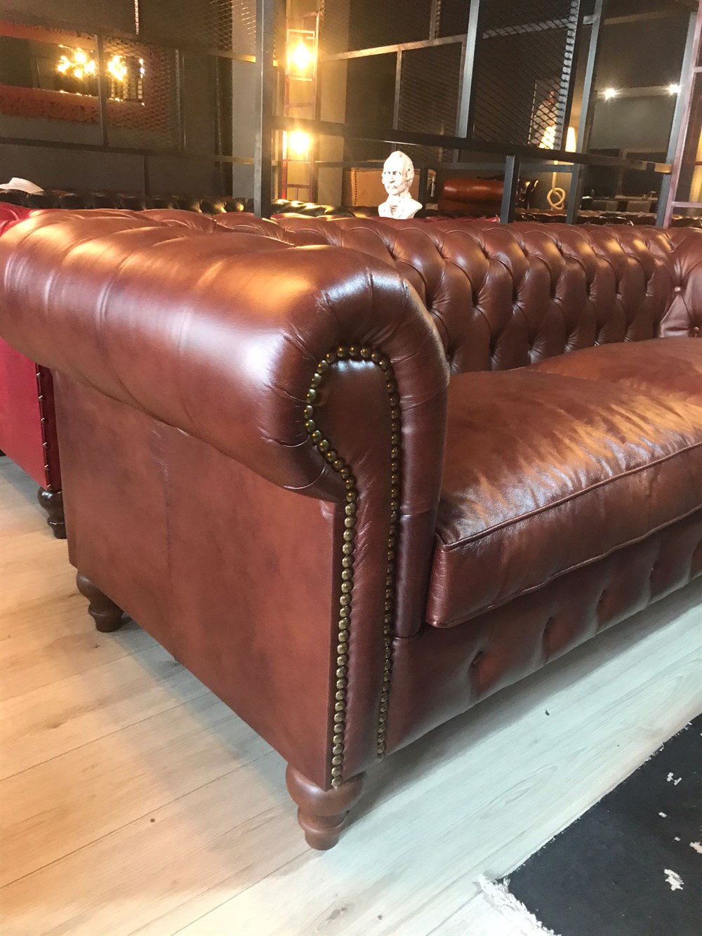 3A HAKİKİ DERİ BRADFORFD CHESTERFİELD  3+1+1