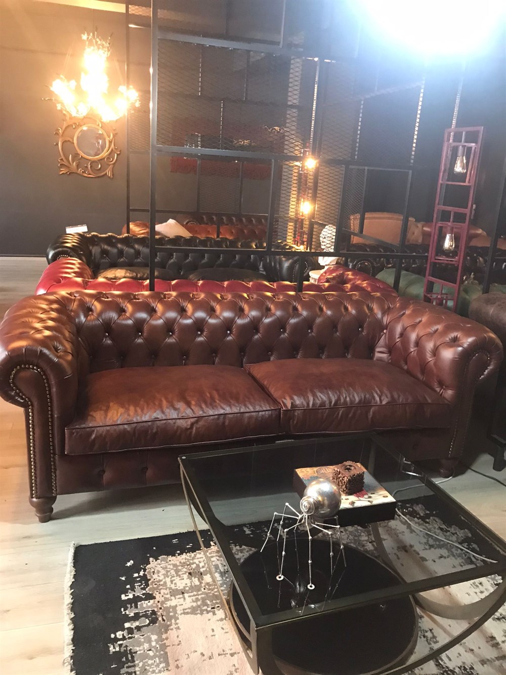 3A HAKİKİ DERİ BRADFORFD CHESTERFİELD  3+1+1
