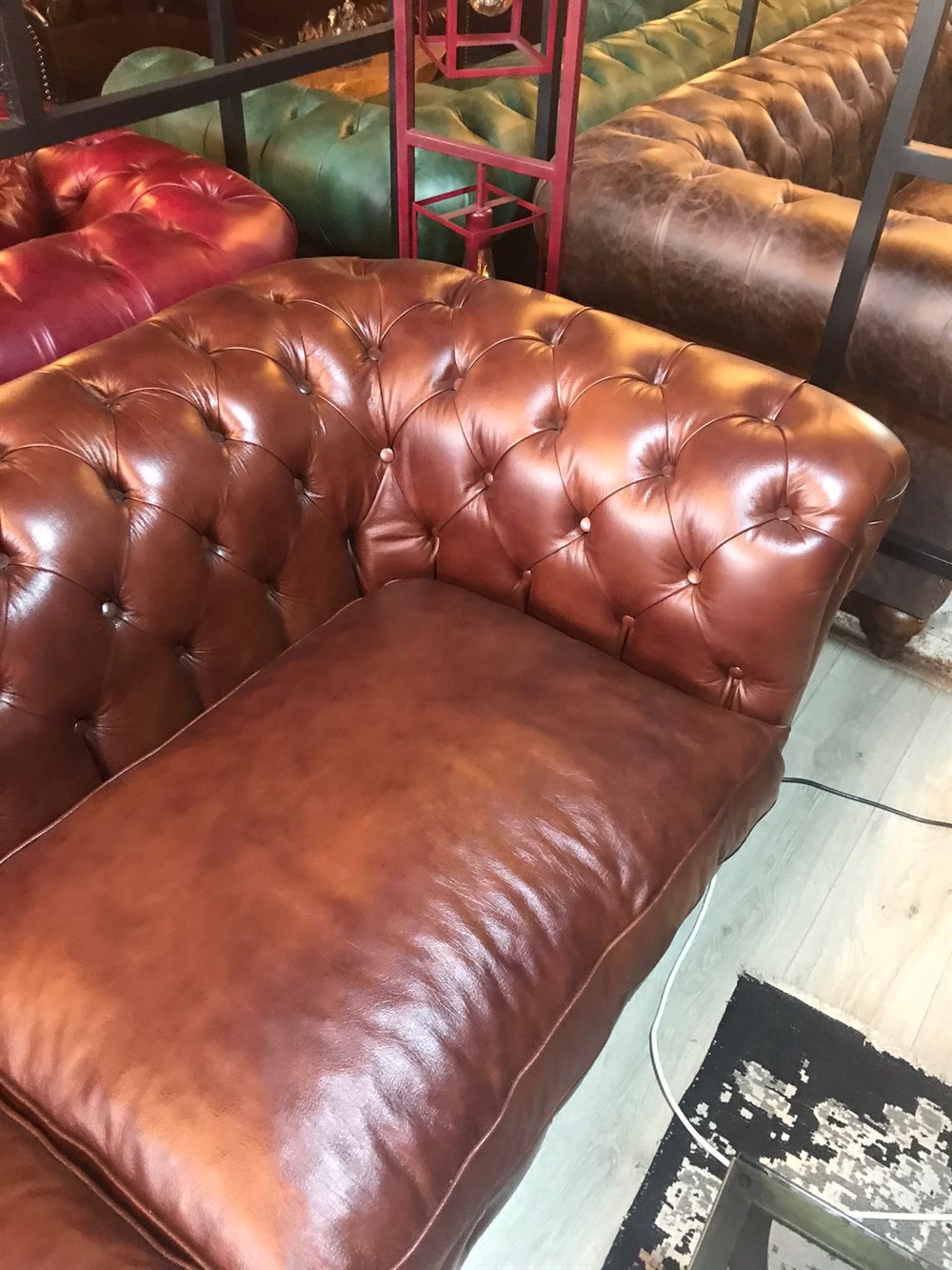 3A HAKİKİ DERİ BRADFORFD CHESTERFİELD  3+1+1