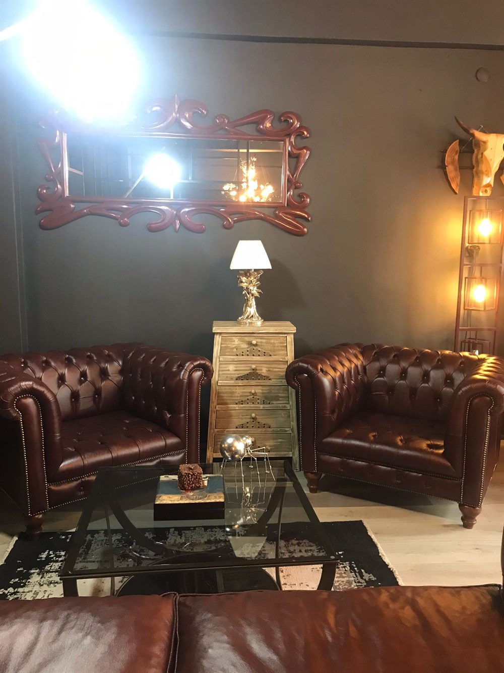 3A HAKİKİ DERİ BRADFORFD CHESTERFİELD  3+1+1