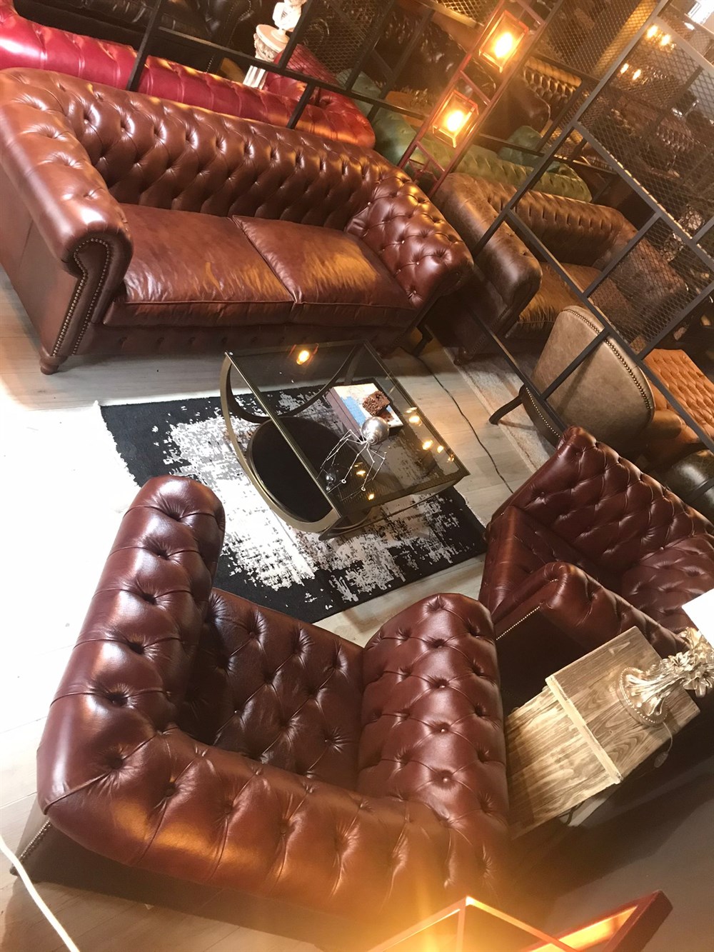 3A HAKİKİ DERİ BRADFORFD CHESTERFİELD  3+1+1