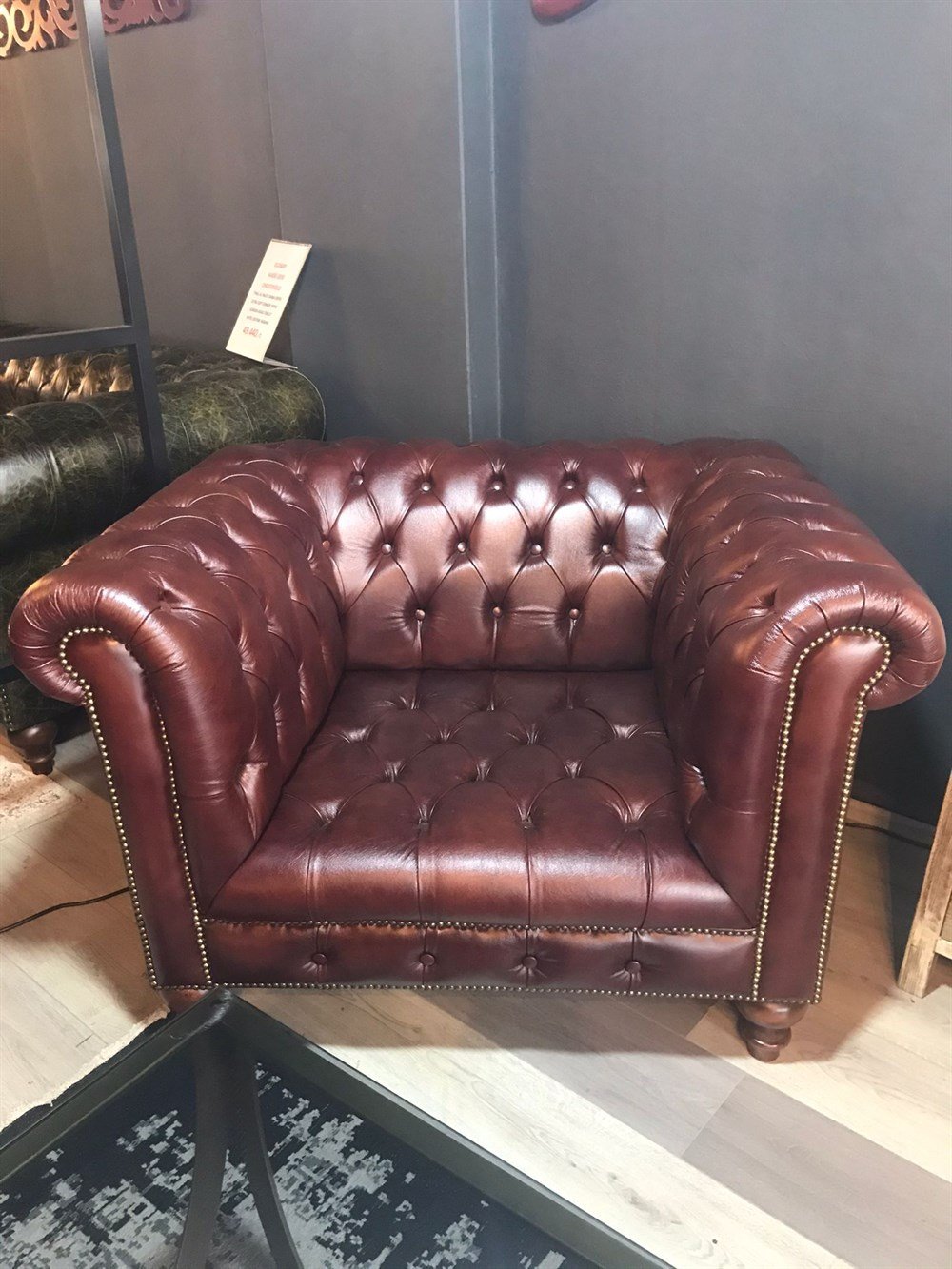 3A HAKİKİ DERİ BRADFORFD CHESTERFİELD  3+1+1