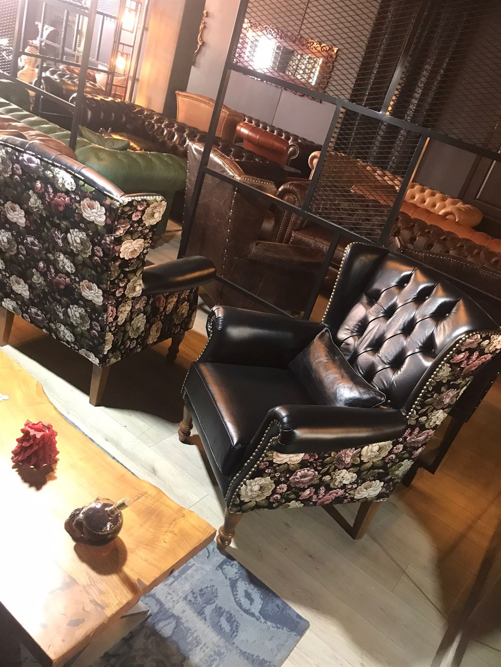 3A HAKİKİ DERİ BRİTANYA CHESTERFİELD TAKIMI 3+1+1