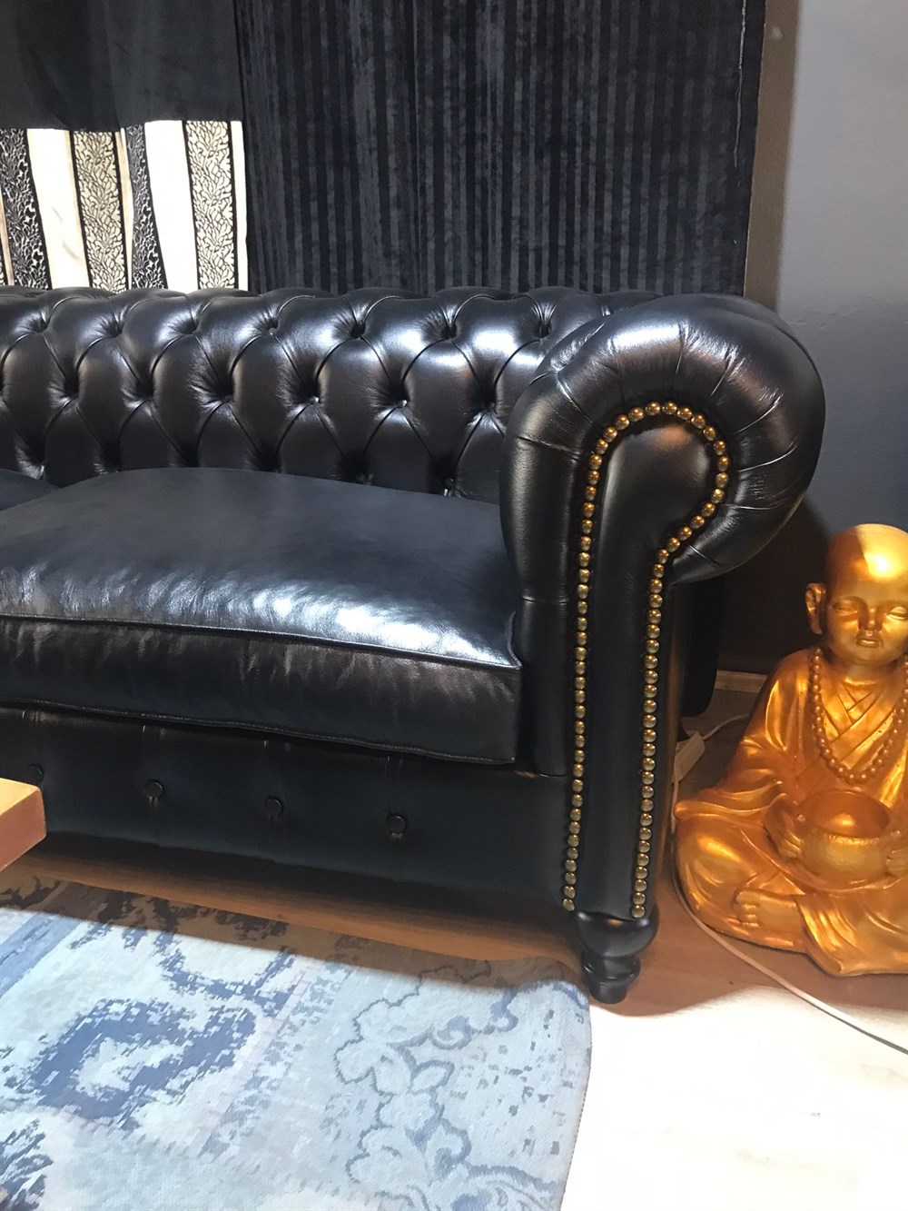 3A HAKİKİ DERİ BRİTANYA CHESTERFİELD TAKIMI 3+1+1