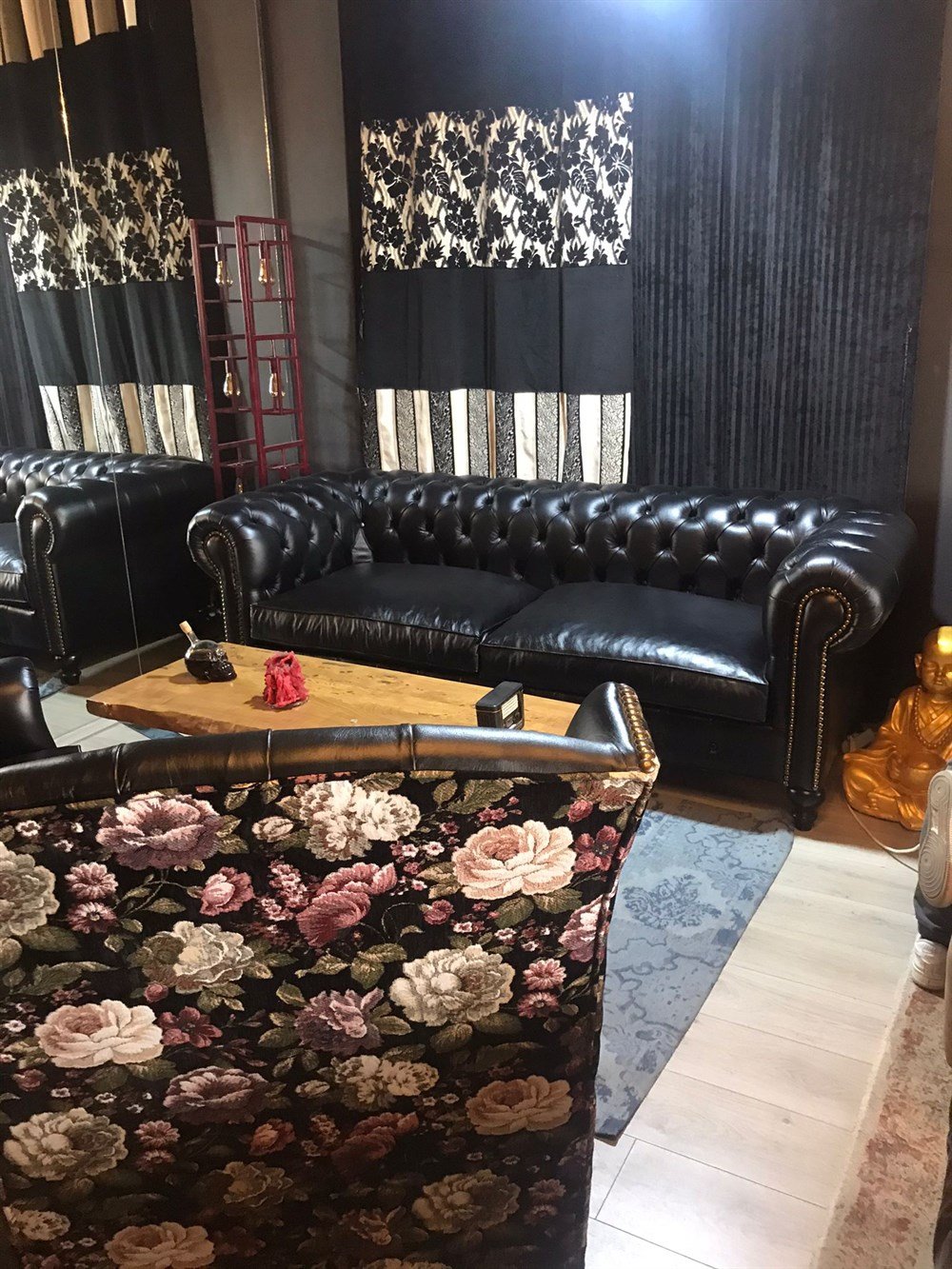 3A HAKİKİ DERİ BRİTANYA CHESTERFİELD TAKIMI 3+1+1