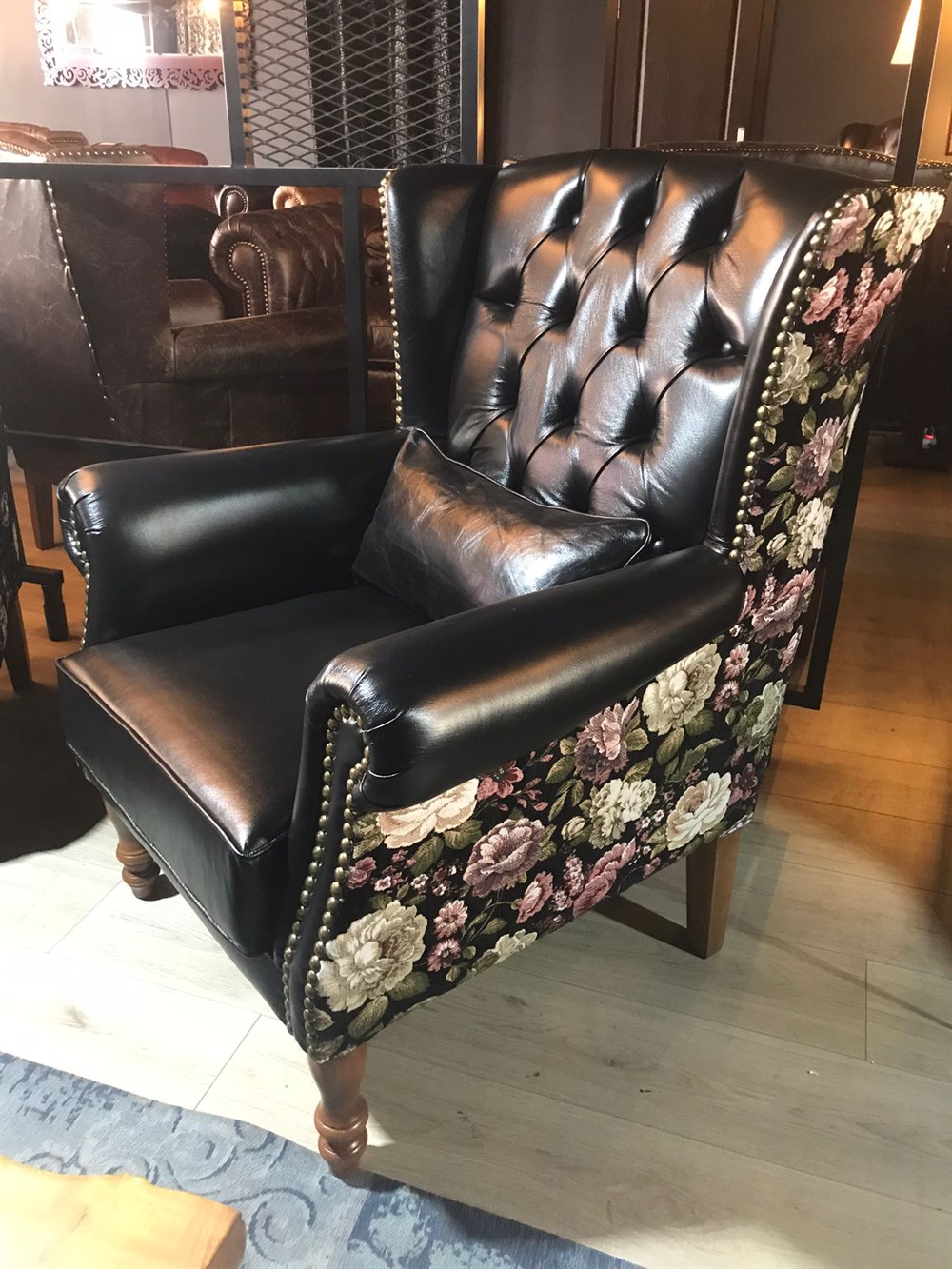 3A HAKİKİ DERİ BRİTANYA CHESTERFİELD TAKIMI 3+1+1