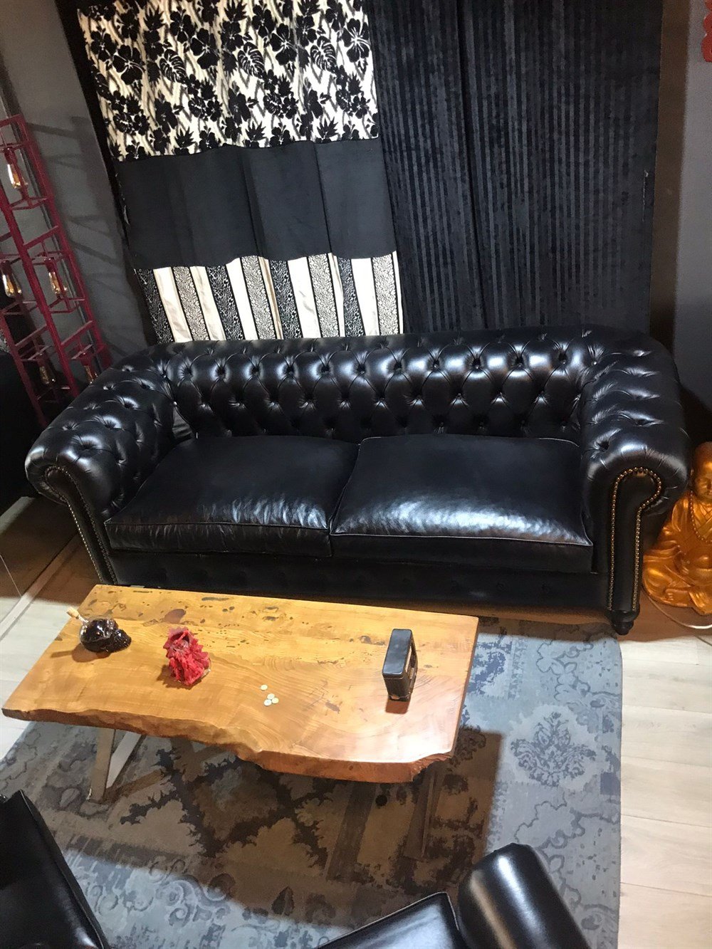 3A HAKİKİ DERİ BRİTANYA CHESTERFİELD TAKIMI 3+1+1