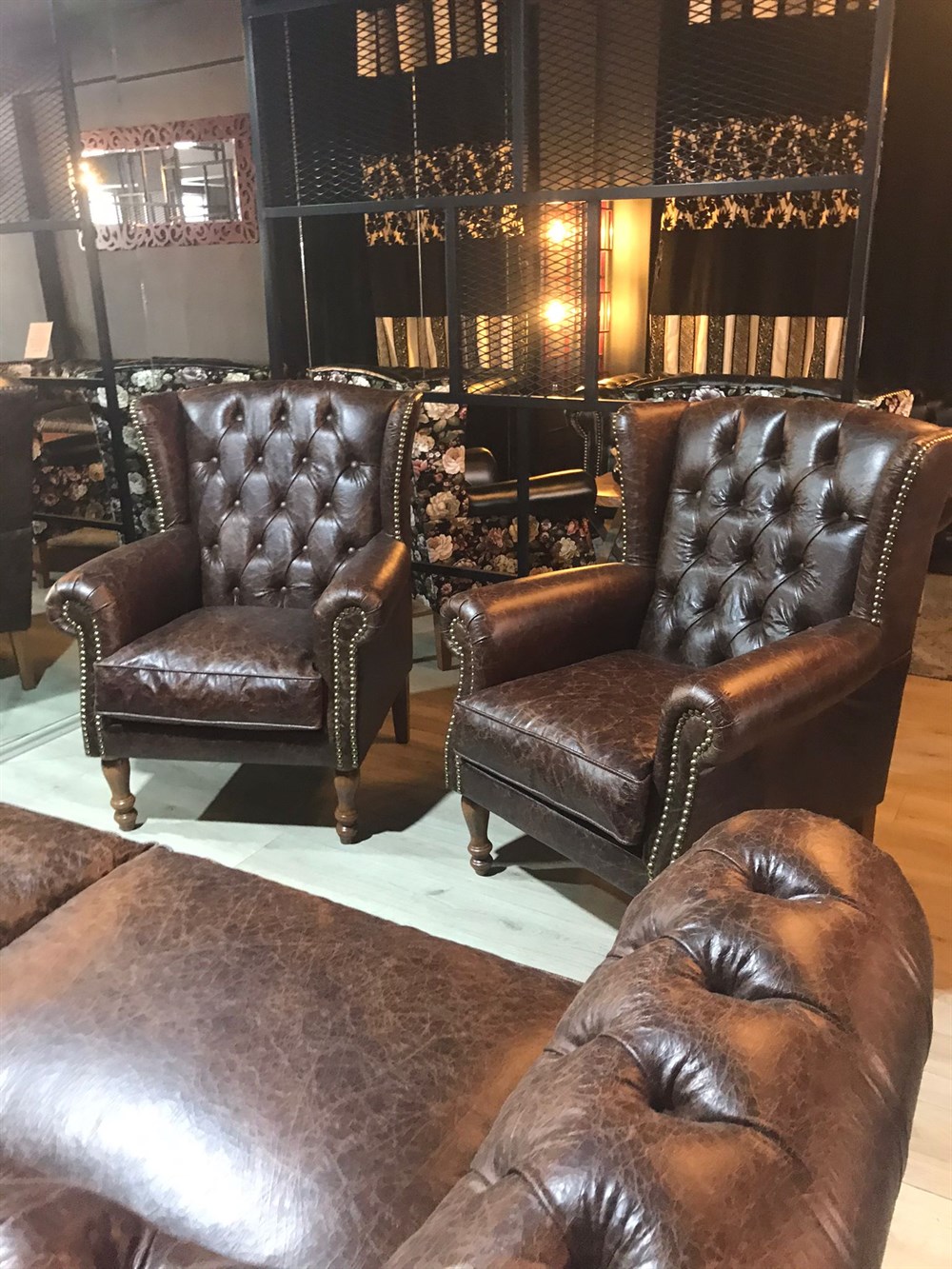 3A HAKİKİ DERİ OLD NAVY CHESTERFİELD TAKIMI 